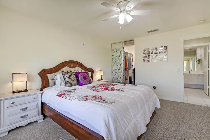 Primary bedroom with walk in closet