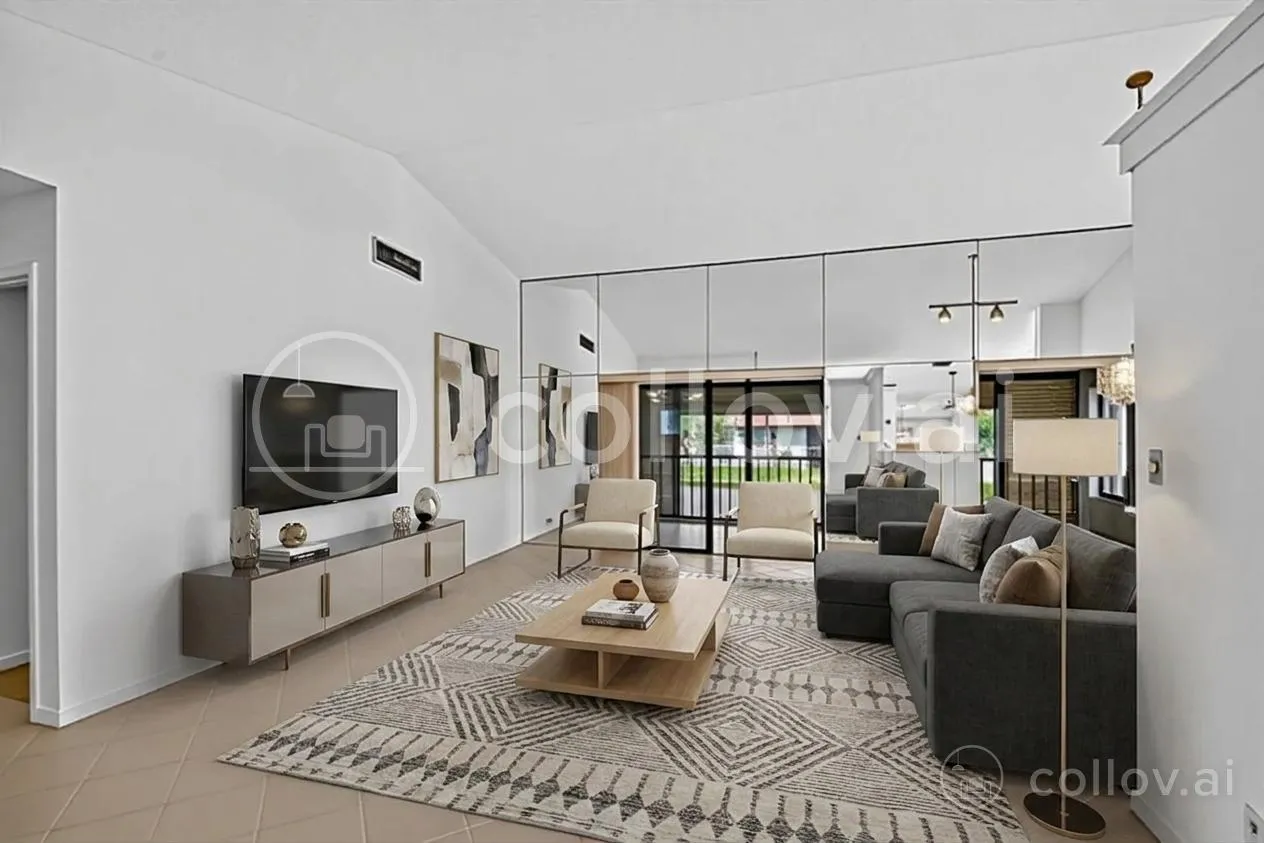 virtually staged livingroom