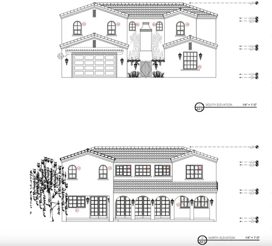 Frontal and Rear Elevations