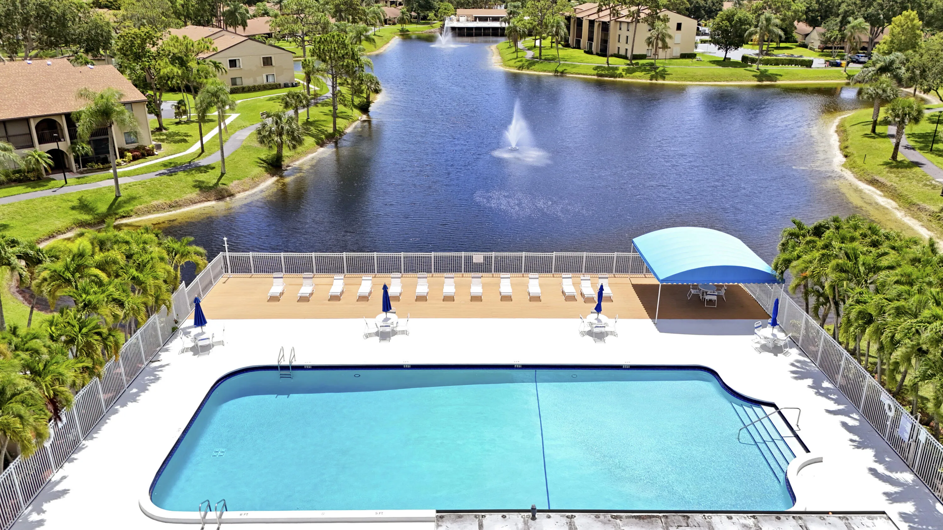 Aerial view of community pool