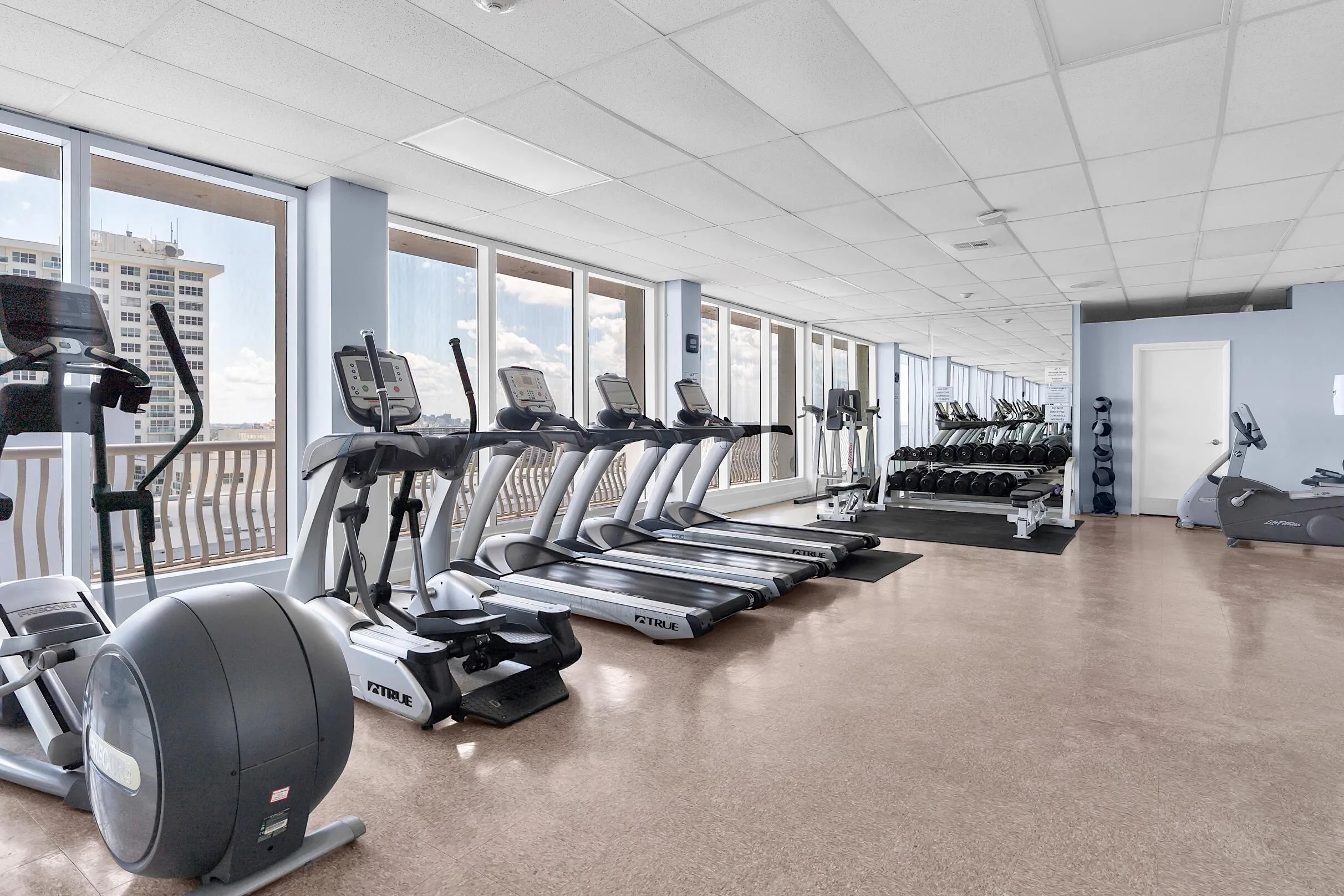 Temporary Fitness Center overlooking the southeast Ocean. Workout with a View!