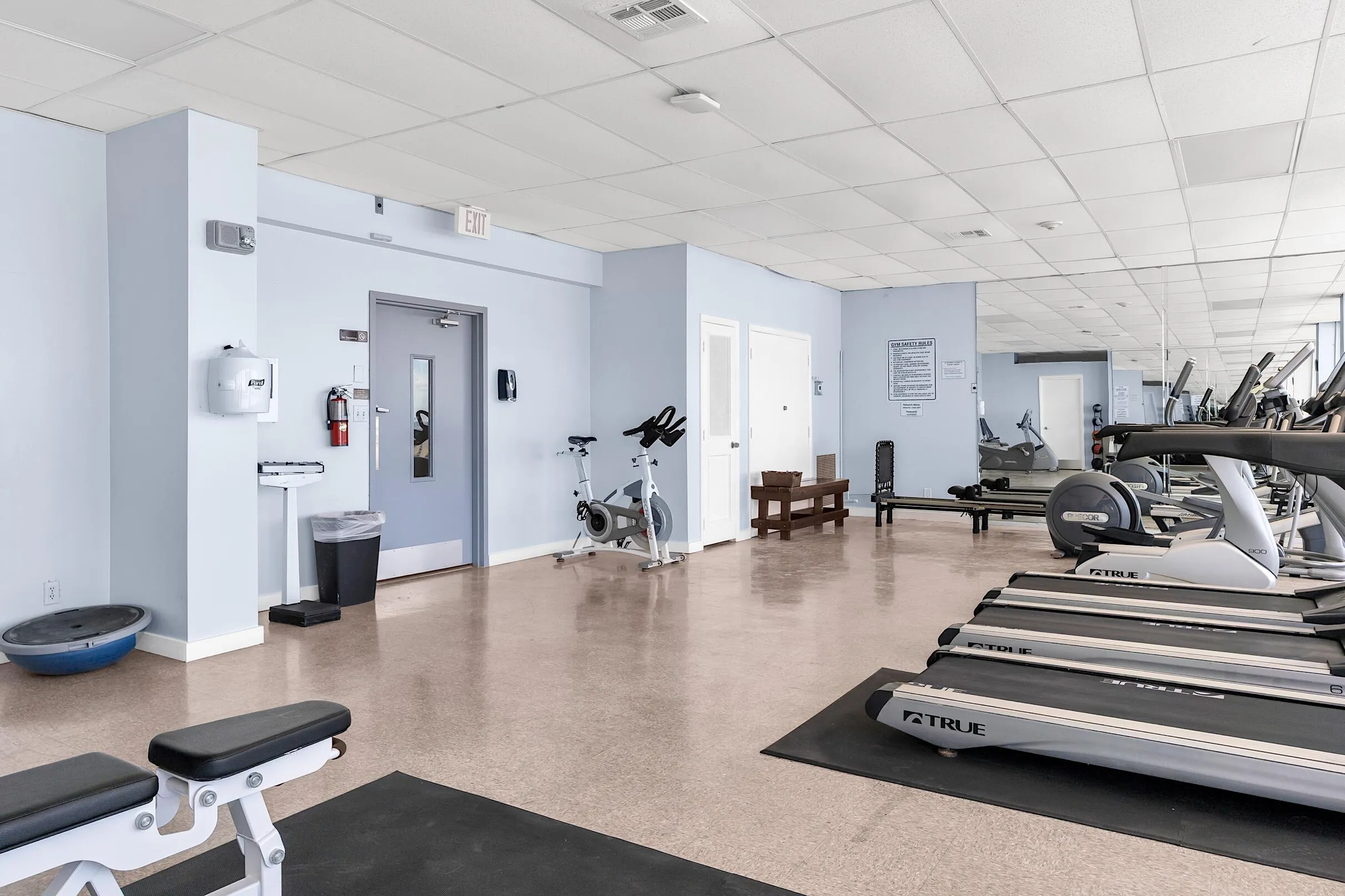 Temporary Fitness Center located on the Club Level