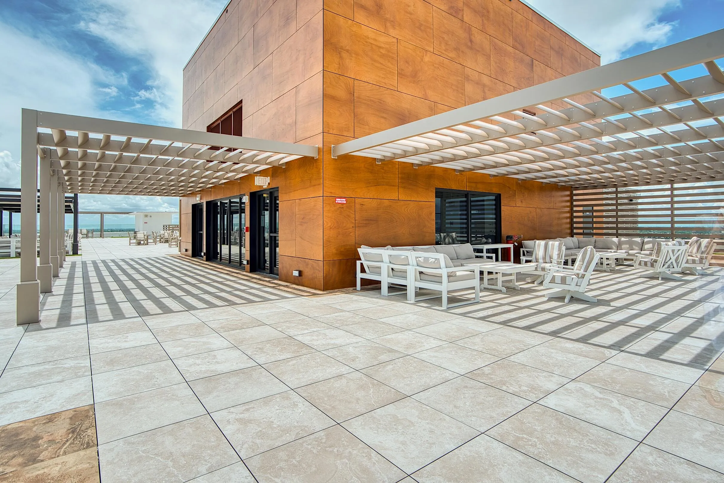 Entrance to Rooftop Pool with Cabanas