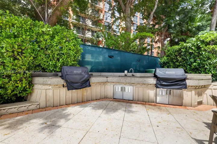 BBQ area on pool deck