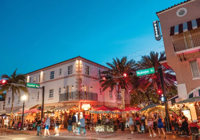 Evening View - Espanola Way - South Bea