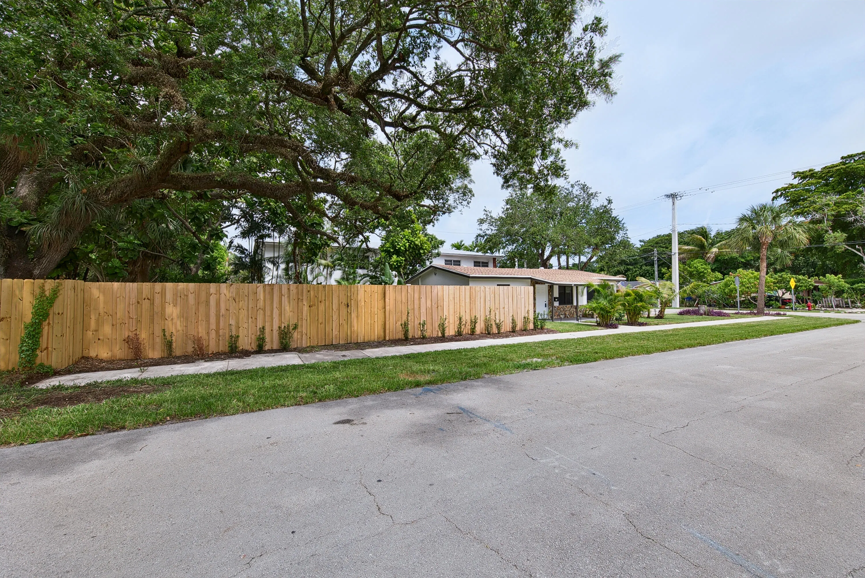 Gated entrance to side and backyard as seen from the street