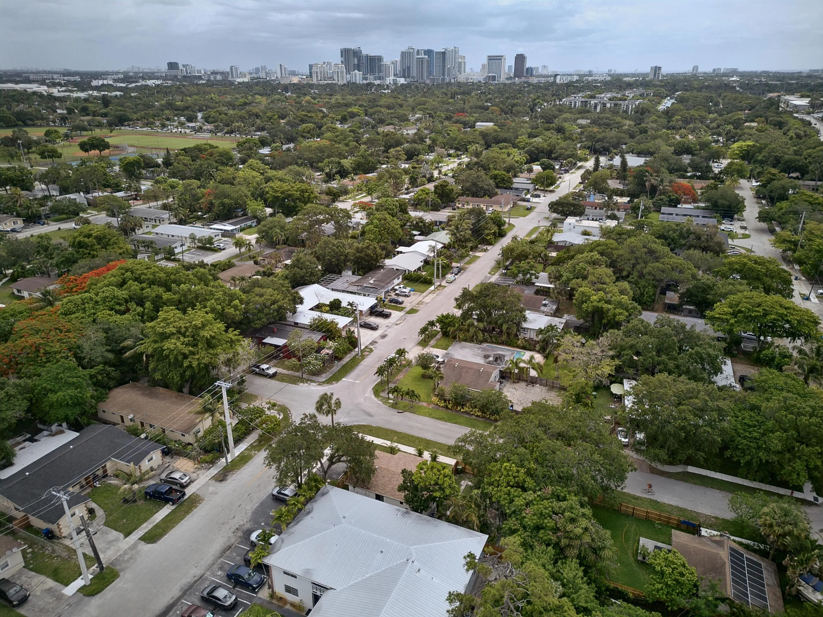 aerial view Fort Lauderdale in the backgound