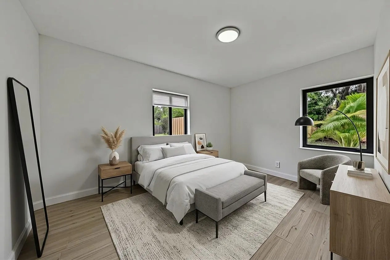 Bedroom virtually staged