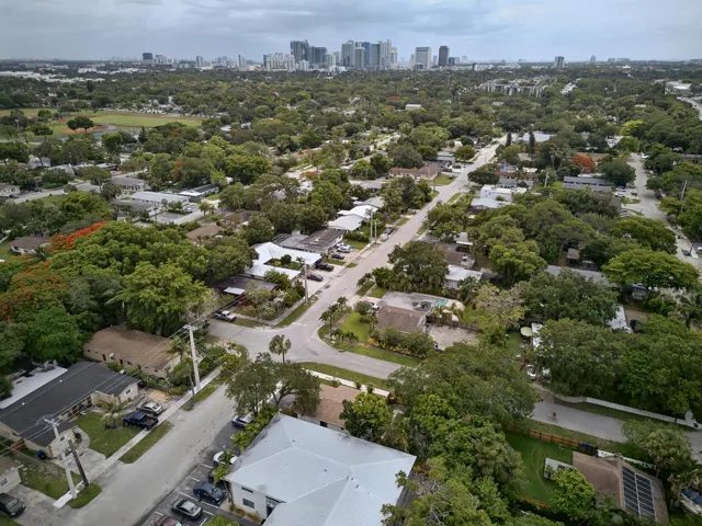 aerial view Fort Lauderdale in the backgound
