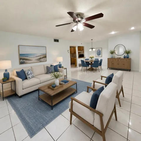 virtually staged living area