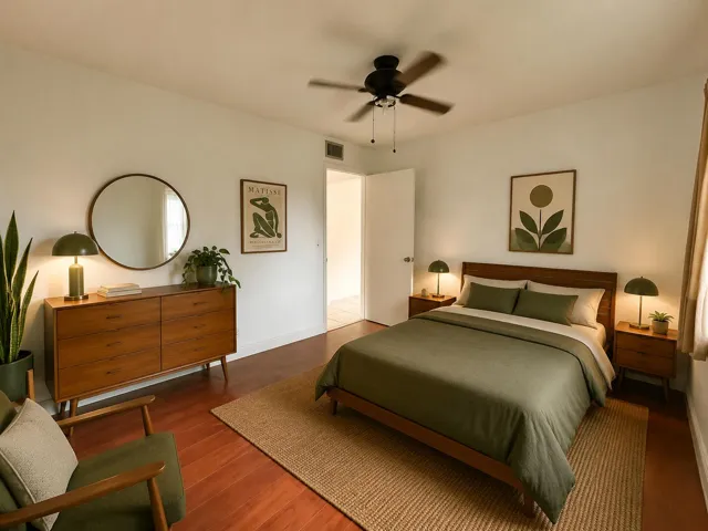 virtually staged guest bedroom