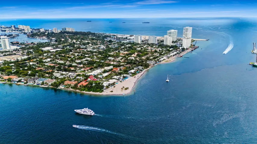 Aerial View showing Port Everglades Inlet