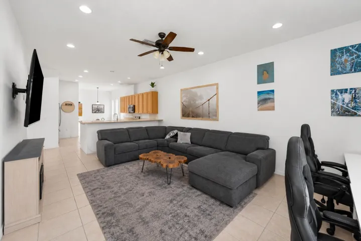 Angled family room