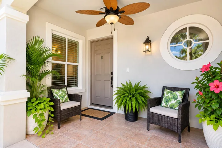 Tropical Modern Front Porch Retreat