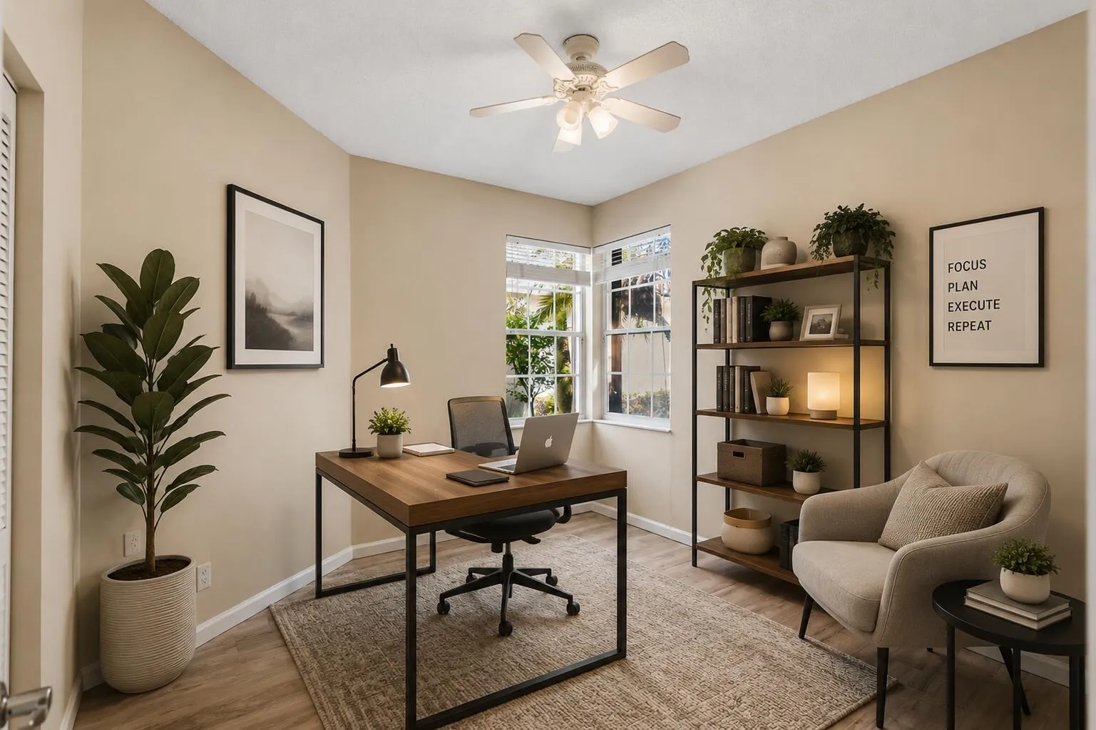 Virtually staged 3rd bedroom