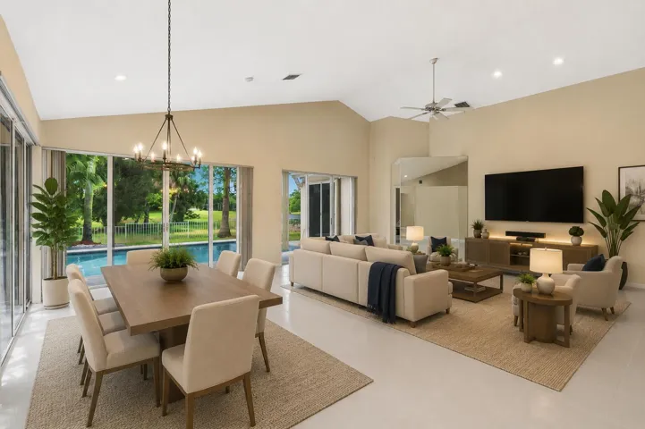 Great room virtually staged