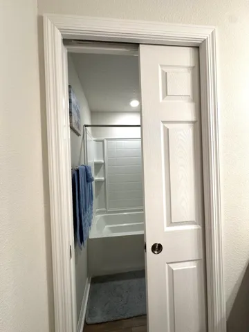 #2 Bath Pocket Door separates Tub & Sink