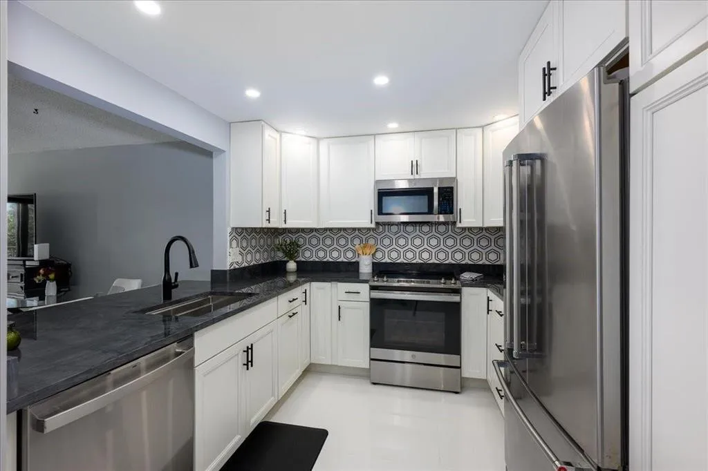Creative kitchen features ample storage