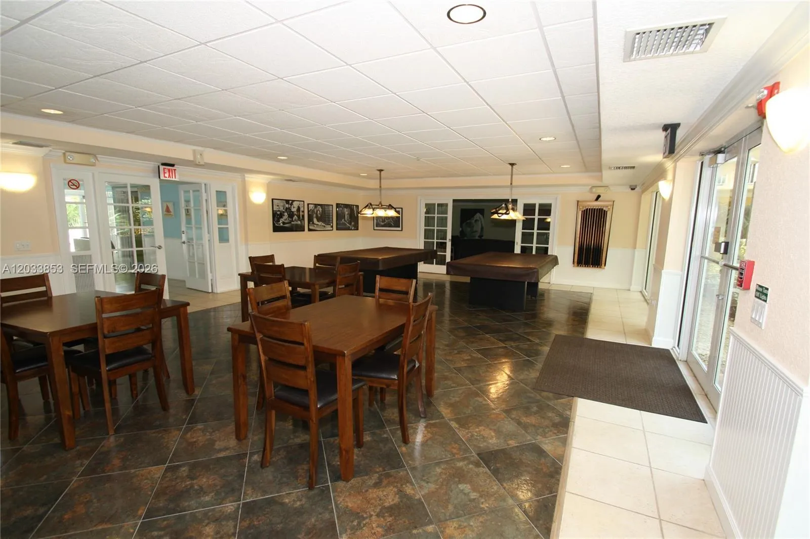 Club house with billards