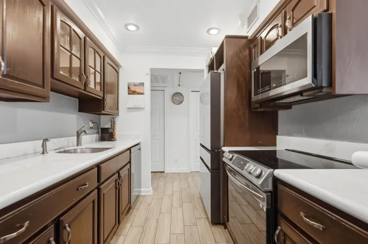Stainless Appliances in the Kitchen.