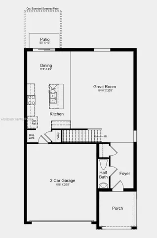 First Floor Plan - Additional Highlights Include: laundry appliance package, GE refrigerator, and window blinds throughout the whole house