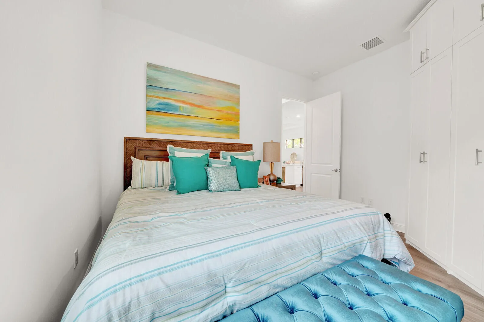 Bright interior space featuring light wood-finish flooring