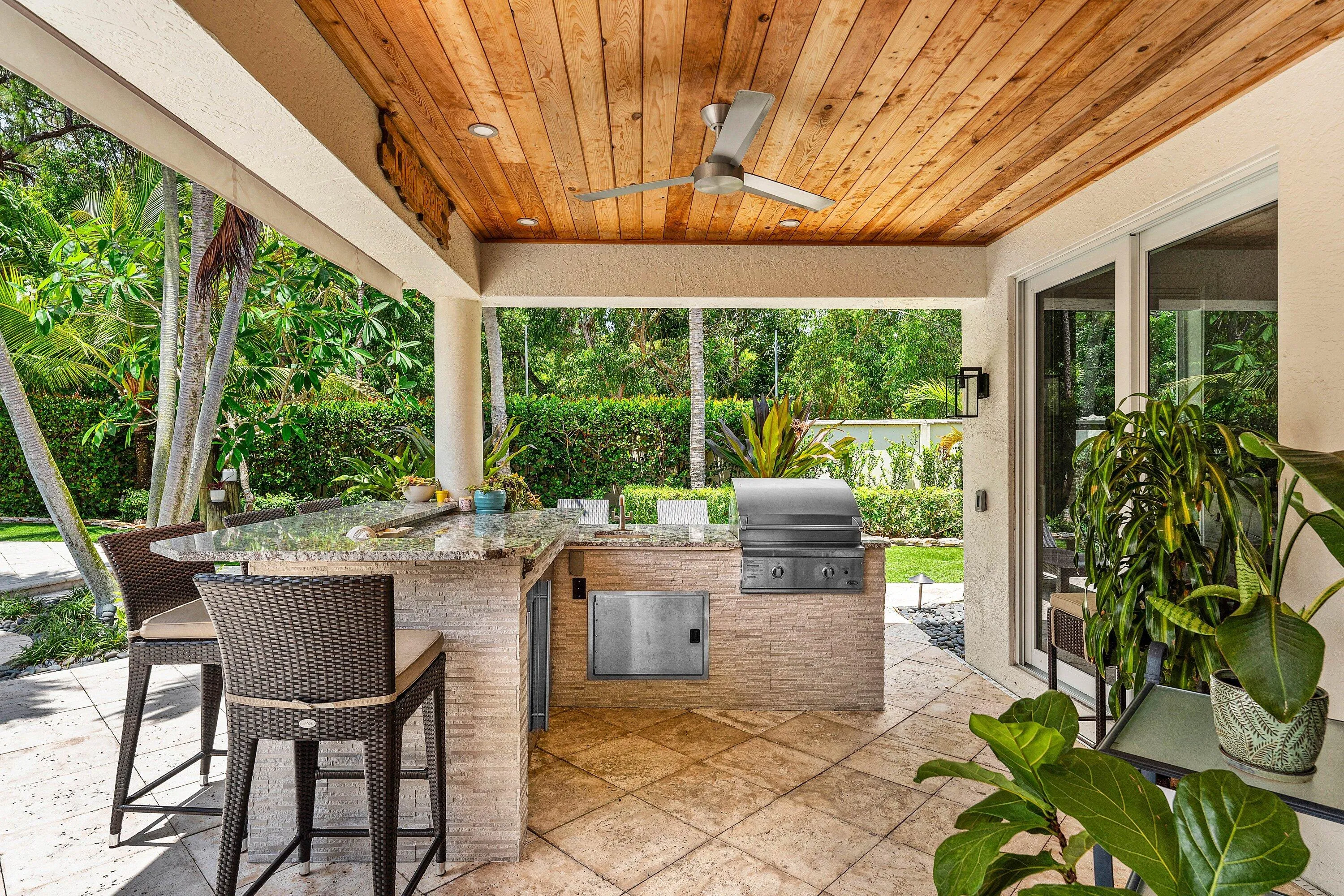 DCS Gas Grill - Summer Kitchen - off kitchen and family room for seamless entertaining