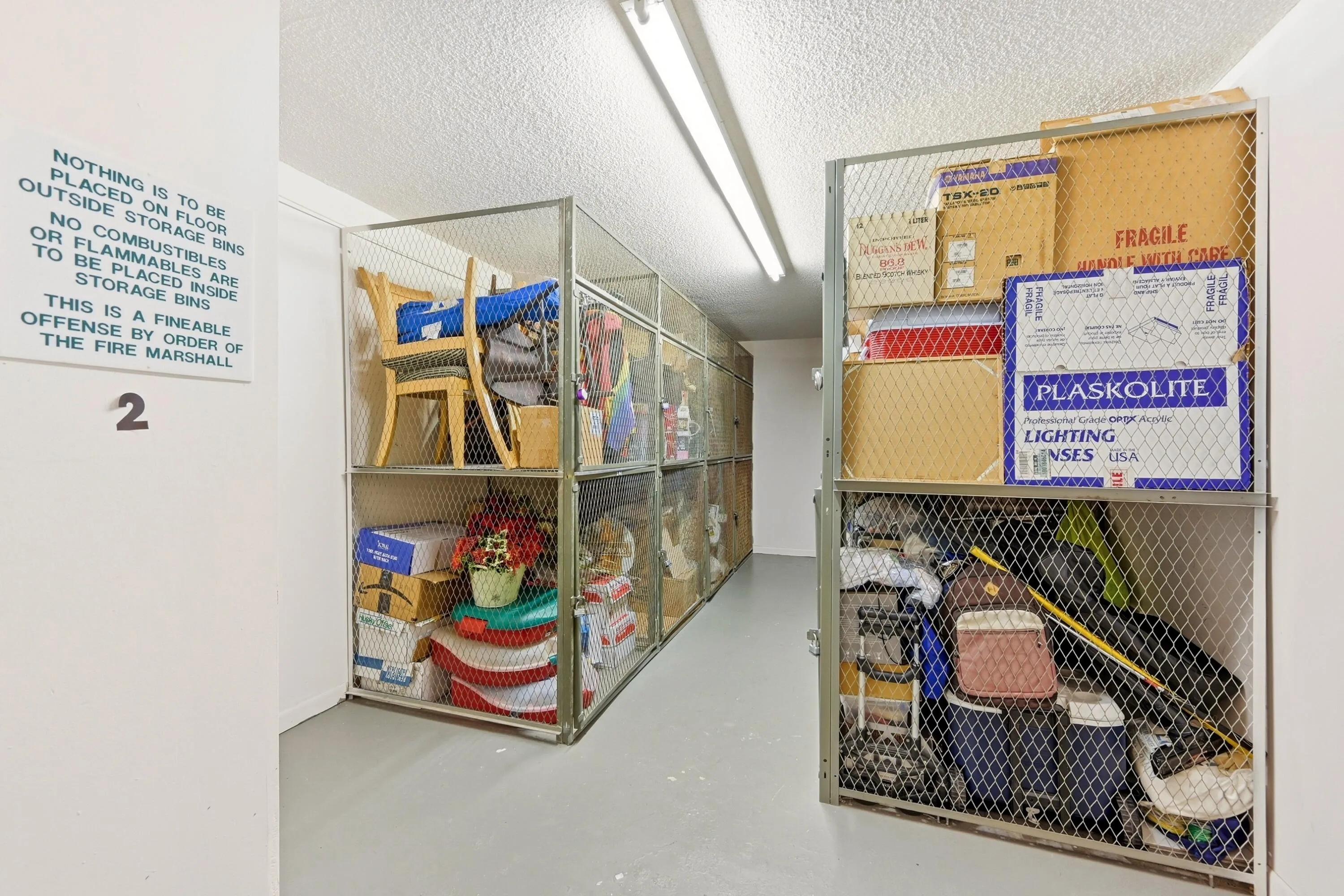 Storage room on each floor