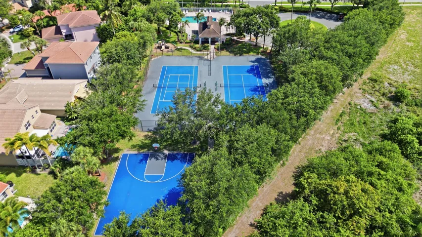 Basket ball courts with tennis