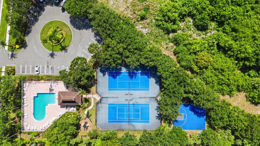 Community pool with tennis & basket ball courts