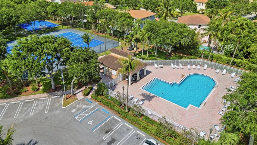 Community pool with tennis and basketball courts