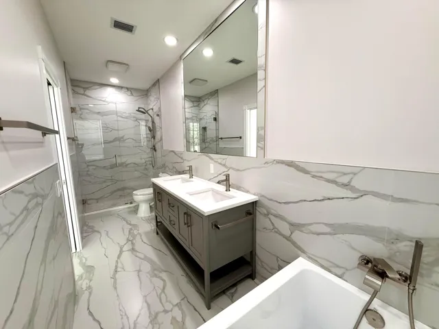 Master bath with separate shower