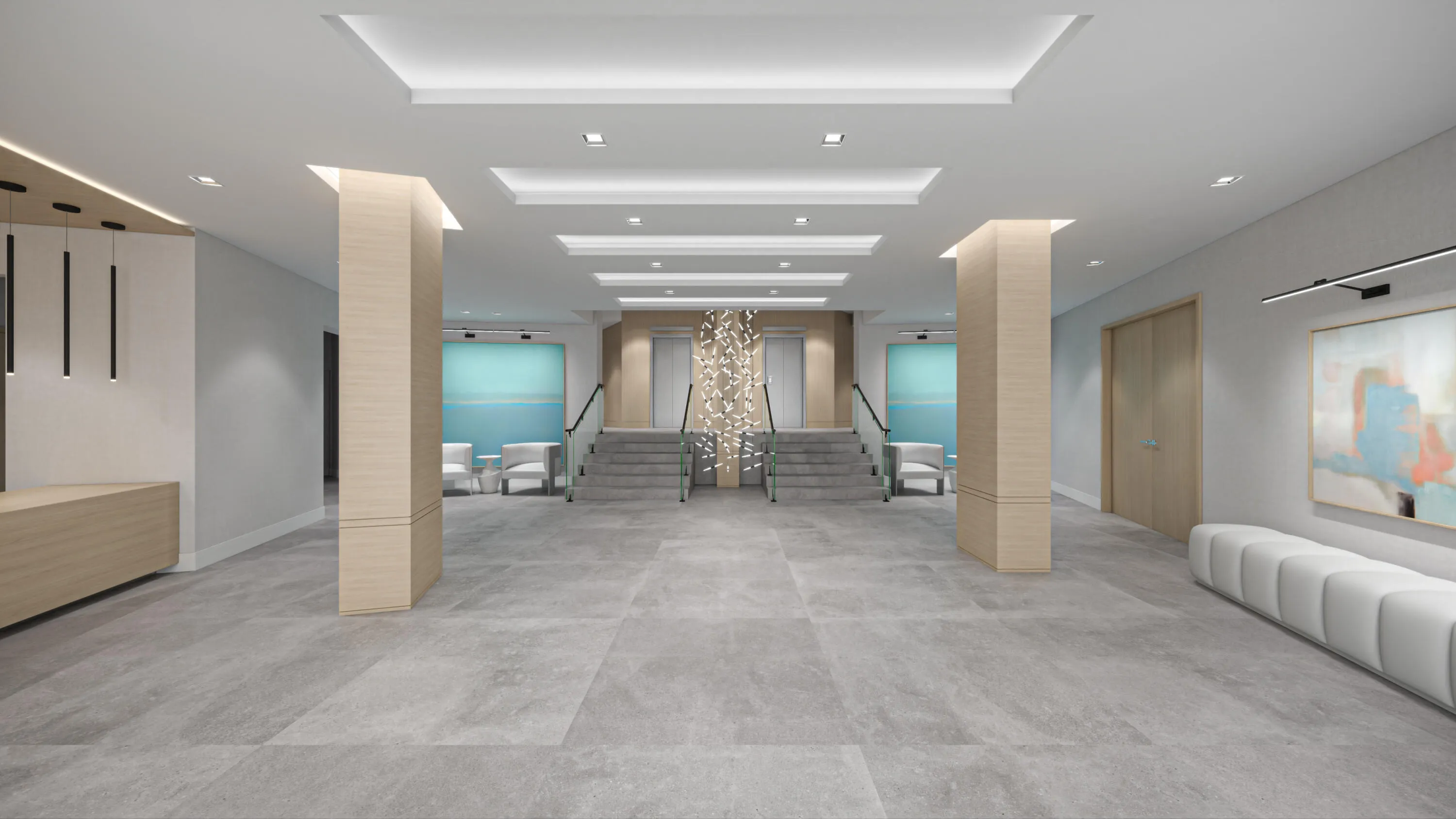 Proposed artist rendering of common areas remodel