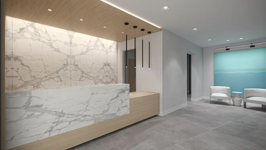 Proposed artist rendering of common areas remodel