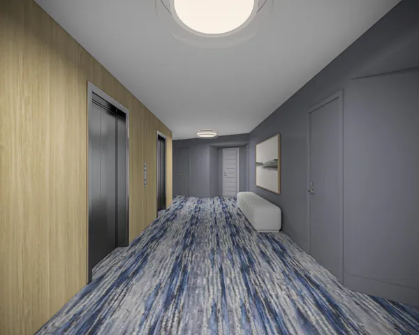 Proposed artist rendering of common areas remodel