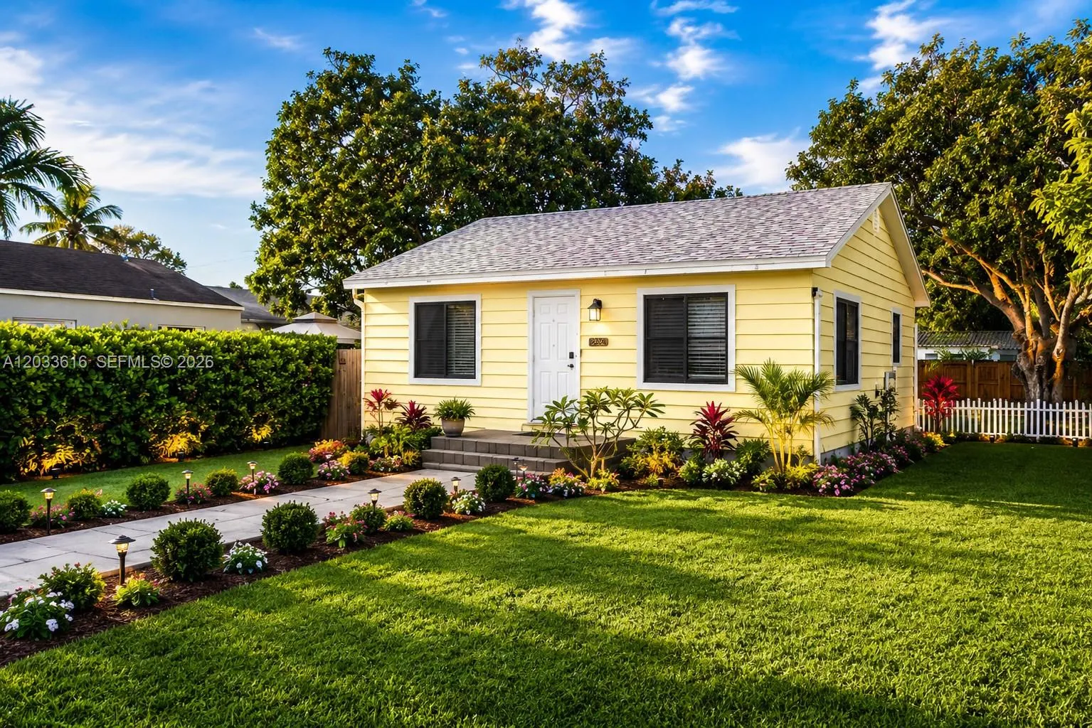 Photo digitally enhanced to illustrate potential landscaping and outdoor design concepts. Landscaping as shown does not currently exist.