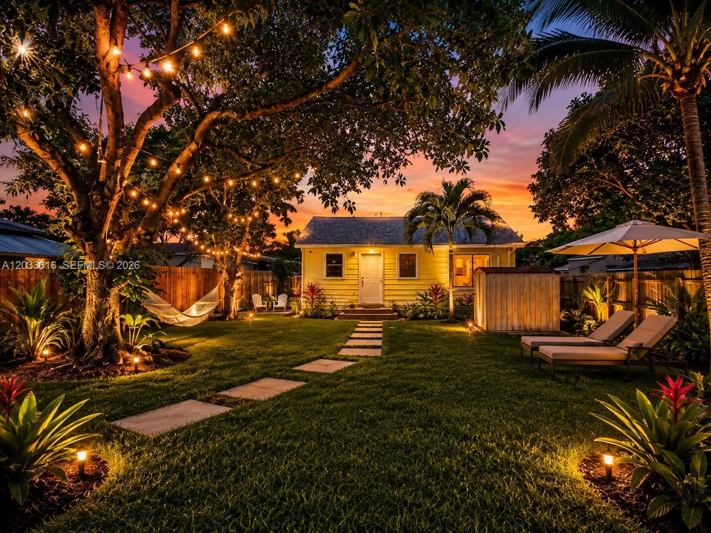 Photo digitally enhanced to illustrate potential landscaping and outdoor design concepts. Landscaping shown does not currently exist.