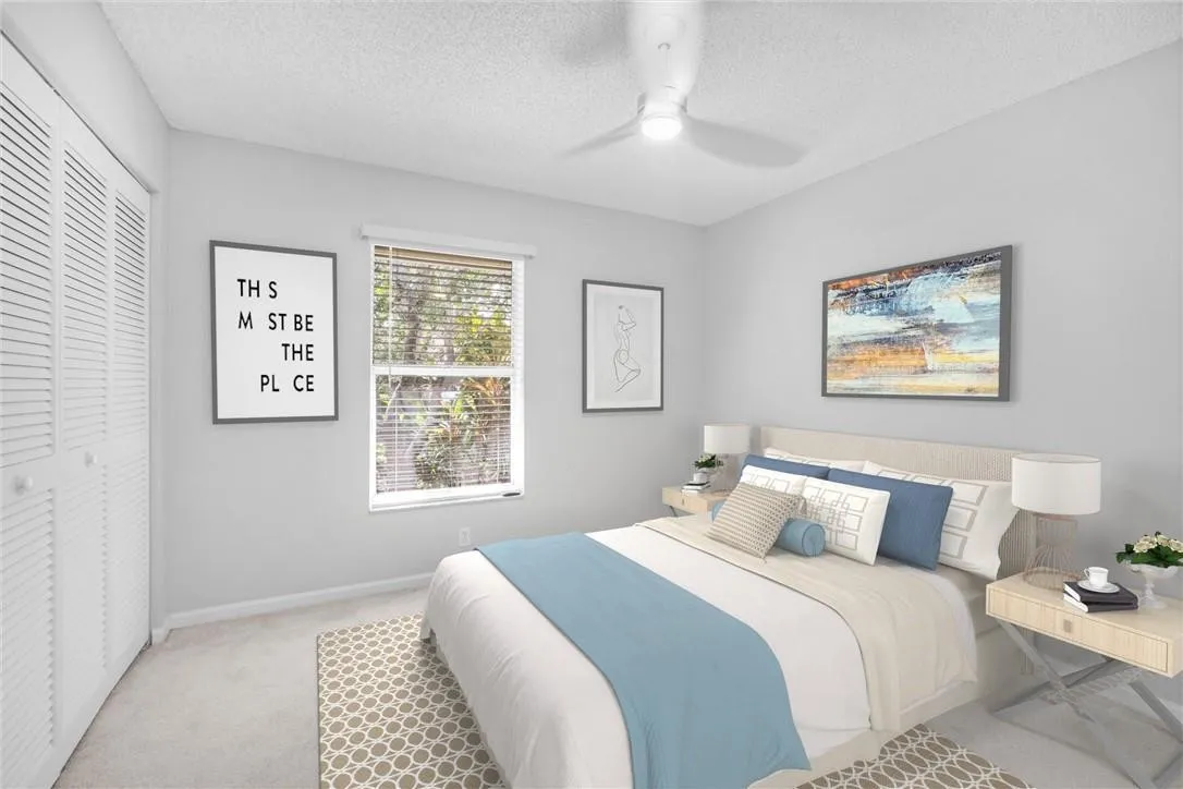 One of the 4 bedrooms, new ceiling fan.