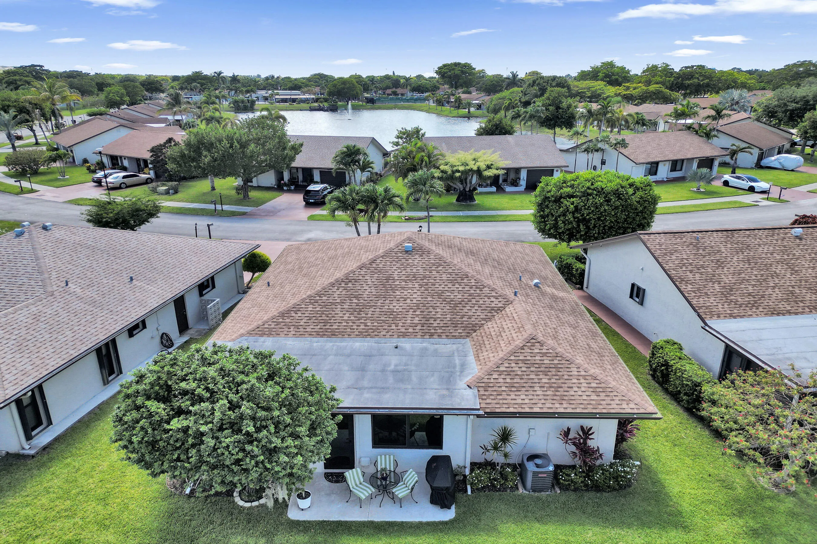 Aerial view of the back of the home