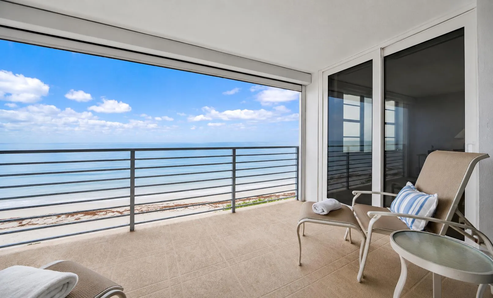 2nd floor residence. Hurricane rated sliding glass doors & electric hurricane shade