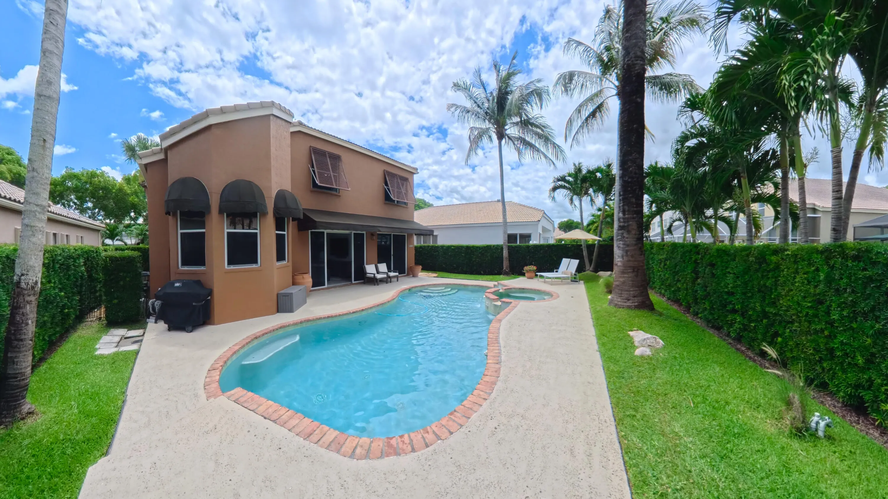 Fully fenced and private backyard oasis