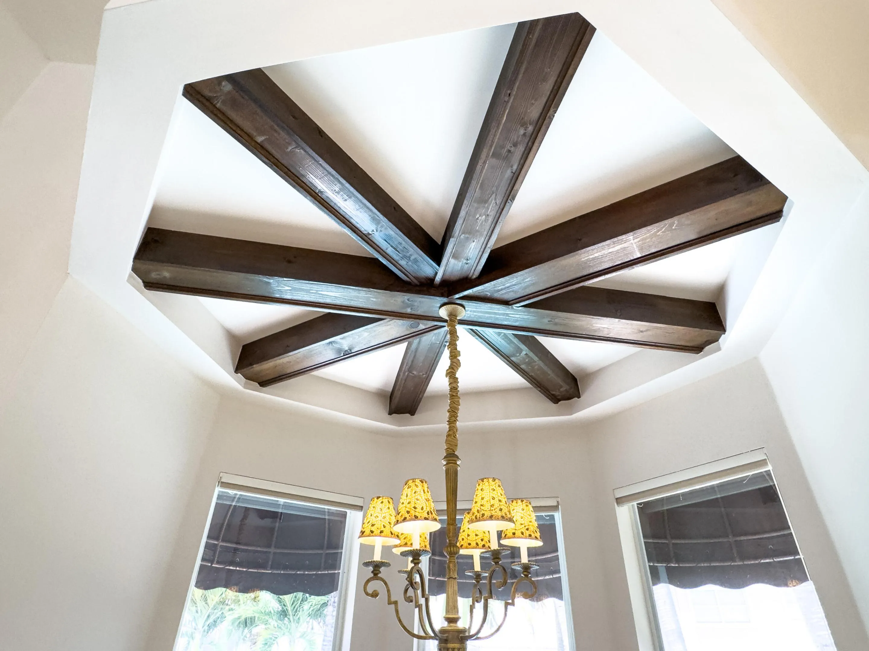 Wood beam ceiling