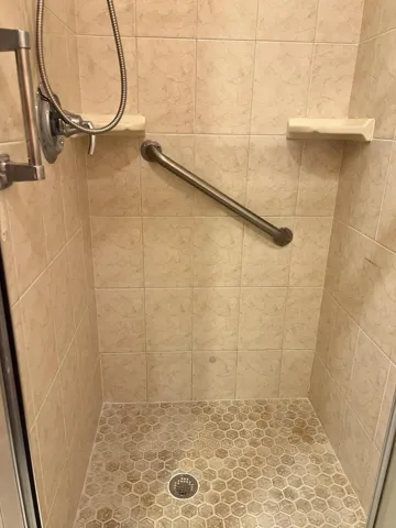 Grab bars in stall shower