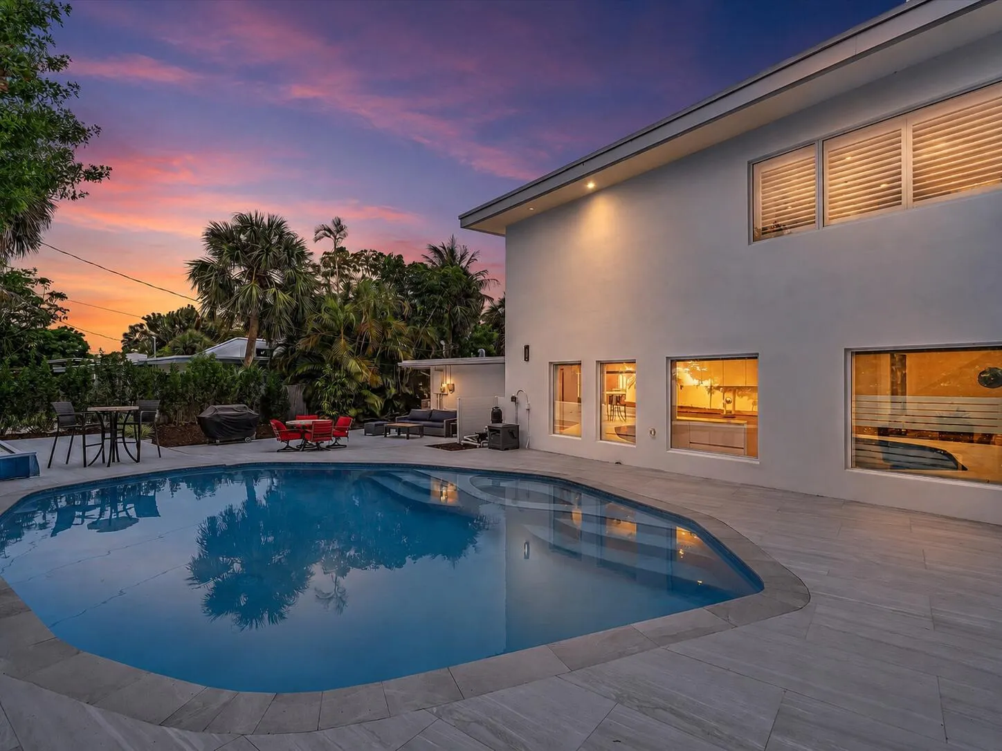 Twilight pool HIllsboro Shores