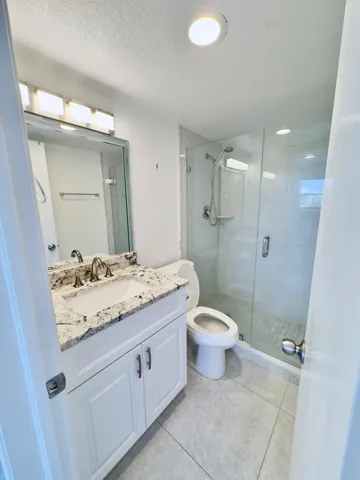 Upgraded bathroom with stand-up Shower