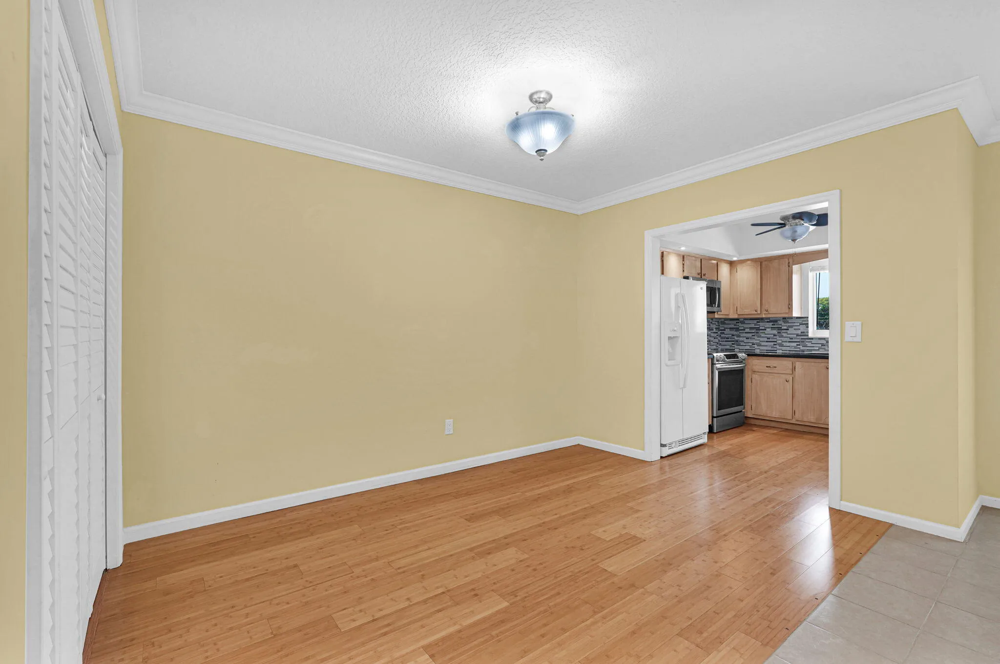 Dining area with Bamboo floors