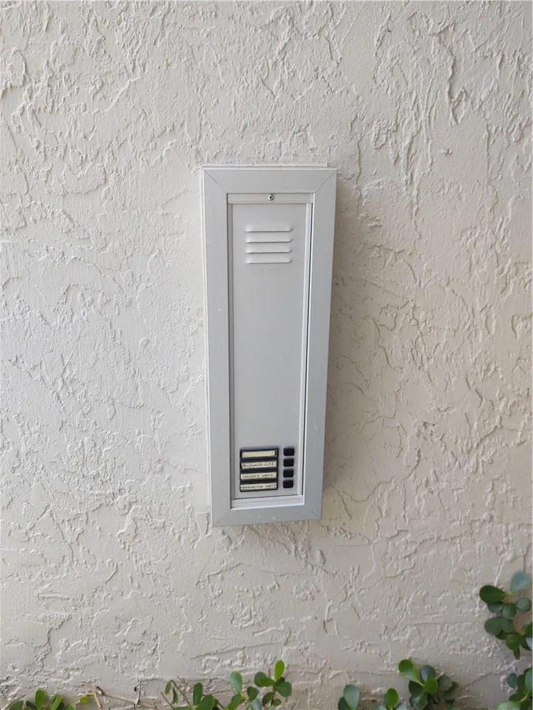Intercom system outside of lobby door