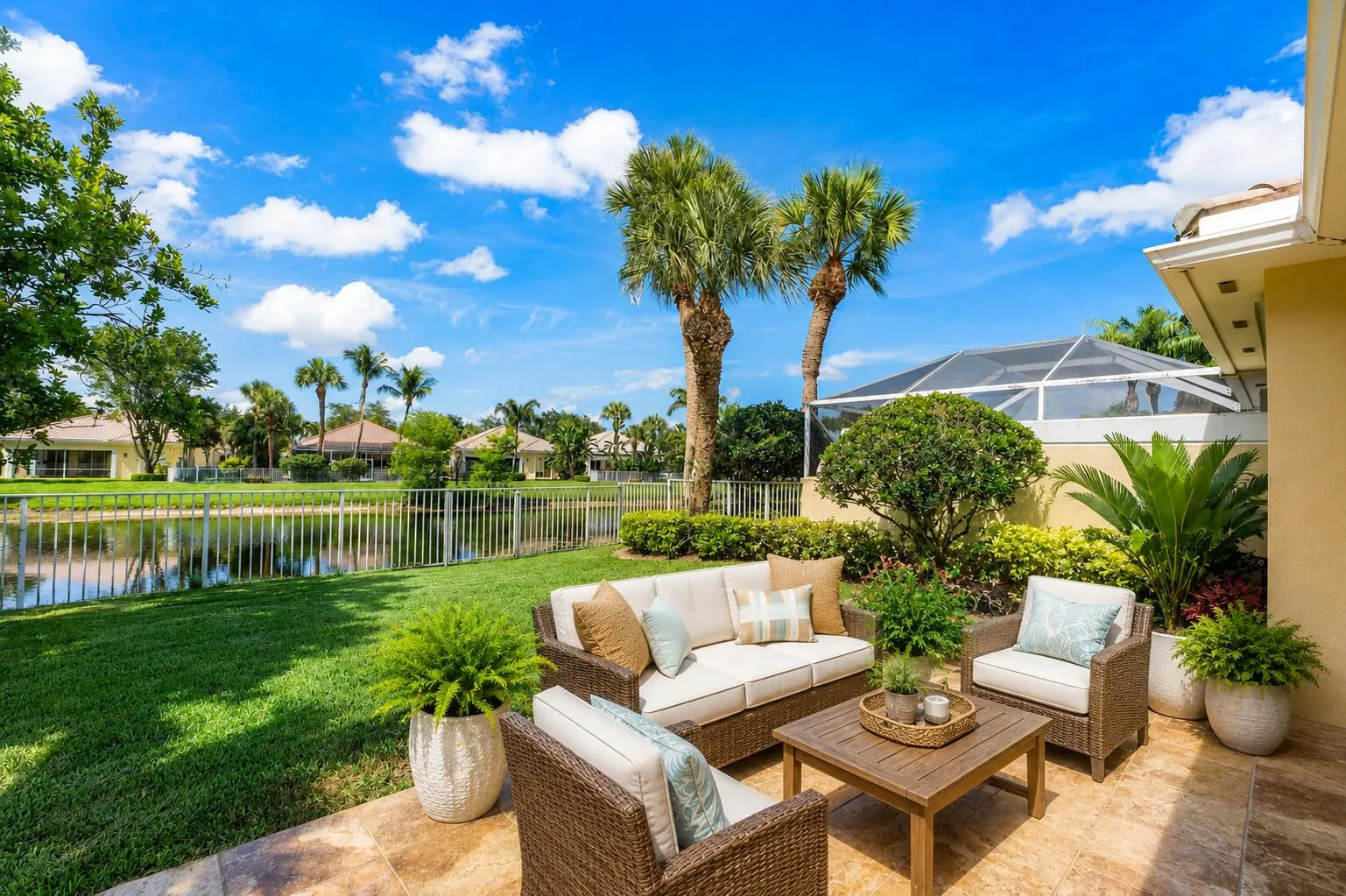 Virtually staged backyard