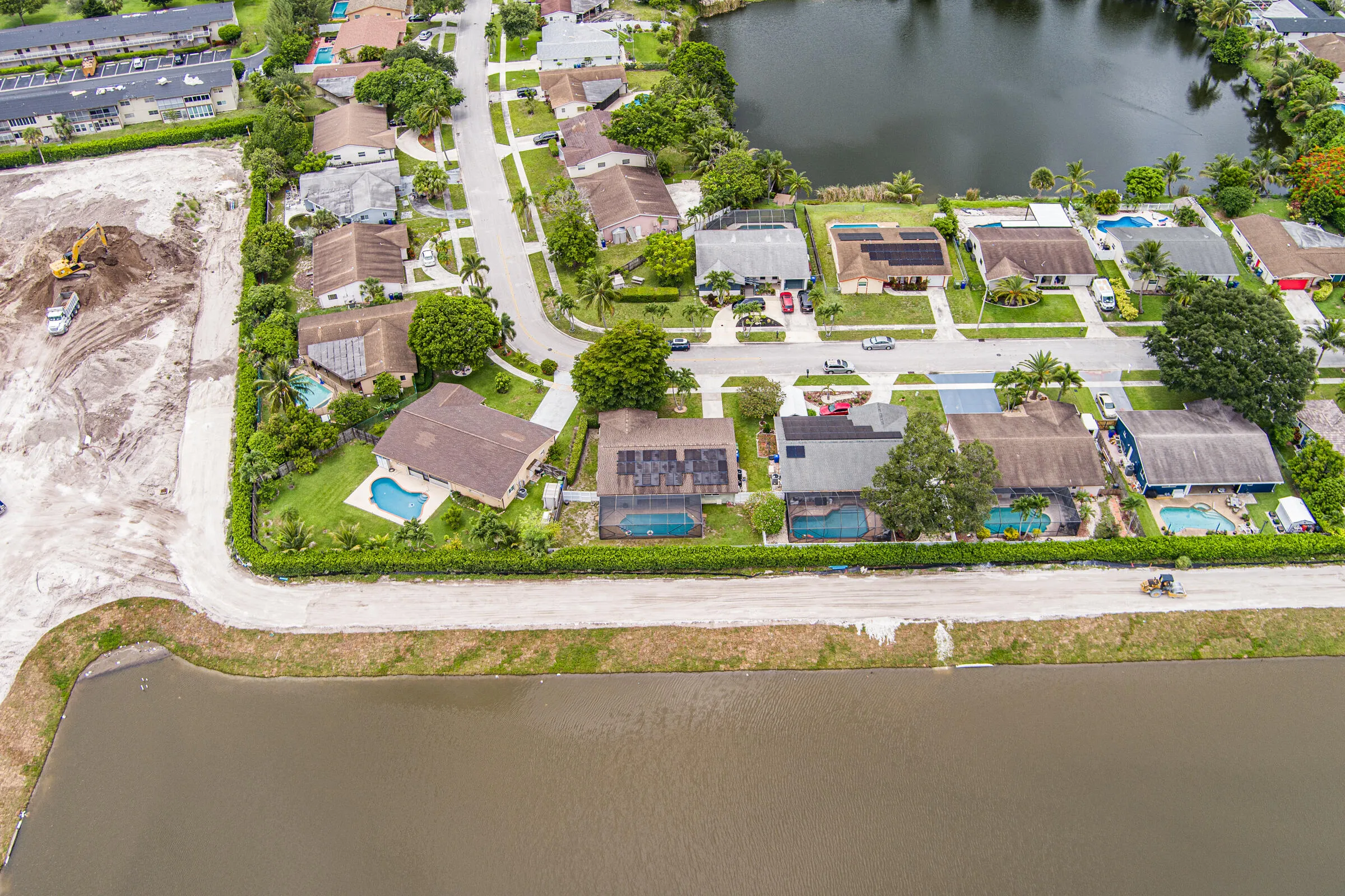 Property backs up to a service road and lake so no direct rear neighbors