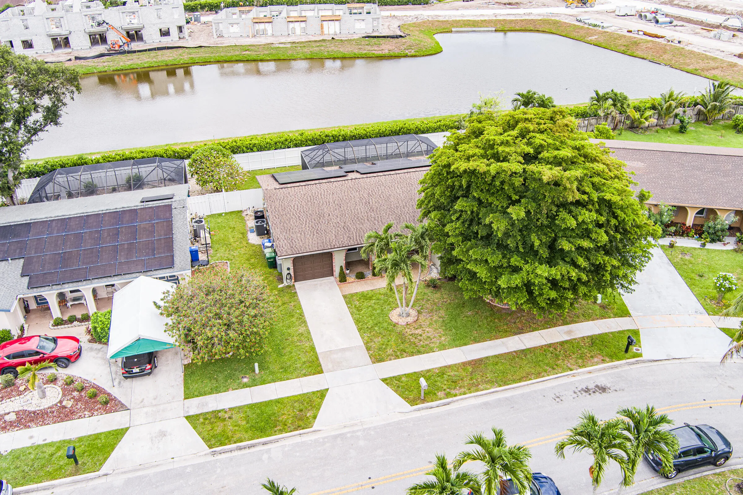 Property backs up to a service road and lake so no direct rear neighbors